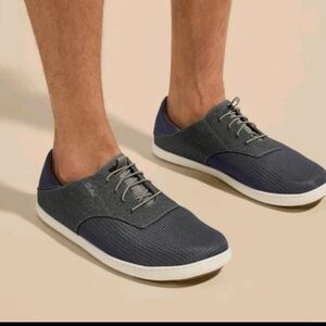 OluKai Men’s Nohea Moku No Tie Boat Shoes In Charcoal / Clay 13